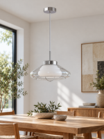 Layered Glass Pendant with Chrome Fittings — product view