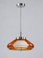 Layered Glass Pendant with Chrome Fittings — product view