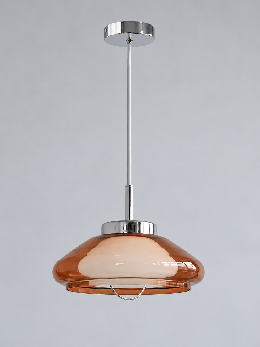 Layered Glass Pendant with Chrome Fittings — product view