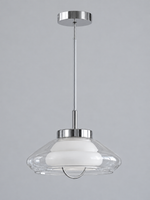 Layered Glass Pendant with Chrome Fittings — product view
