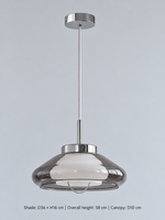 Layered Glass Pendant with Chrome Fittings — product view