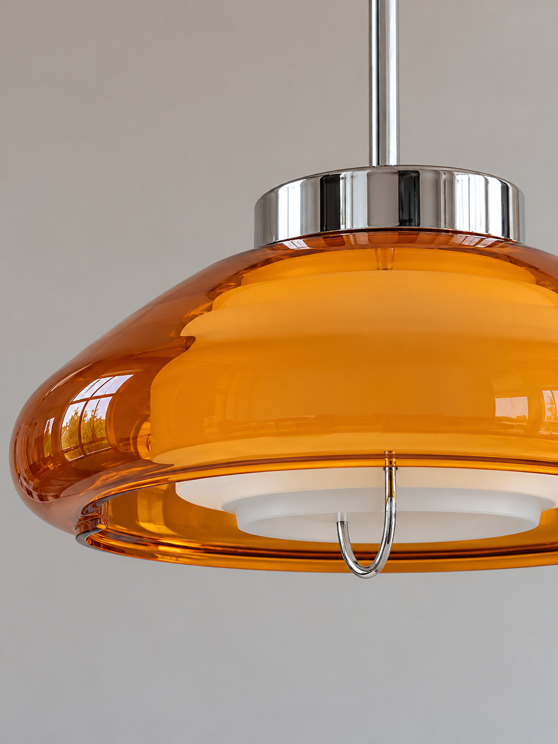 Layered Glass Pendant with Chrome Fittings — product view