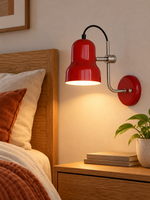 Adjustable Bell Reading Wall Light - cherry-red bedside setting