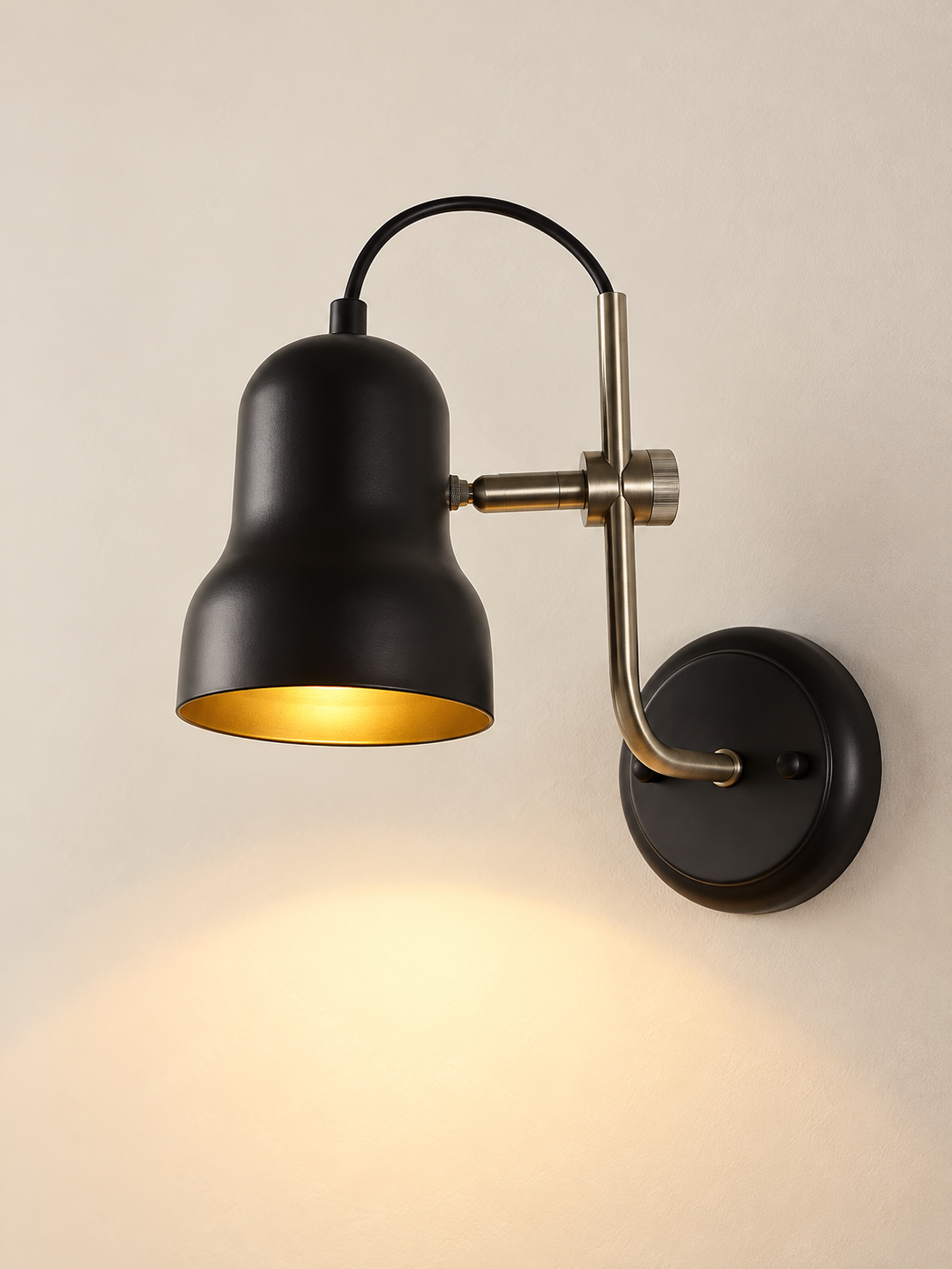 Adjustable Bell Reading Wall Light - Black