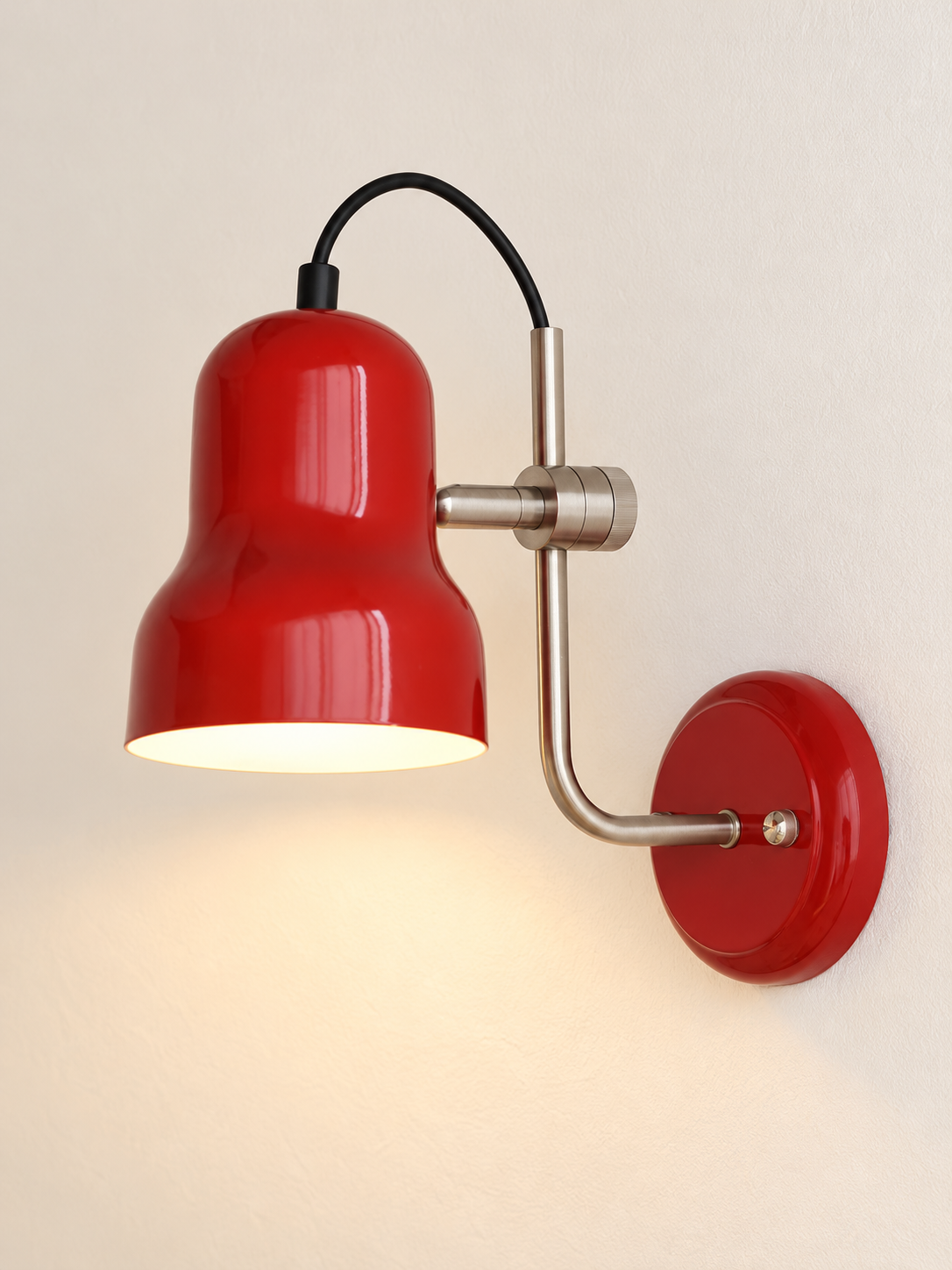 Adjustable Bell Reading Wall Light - Cherry red