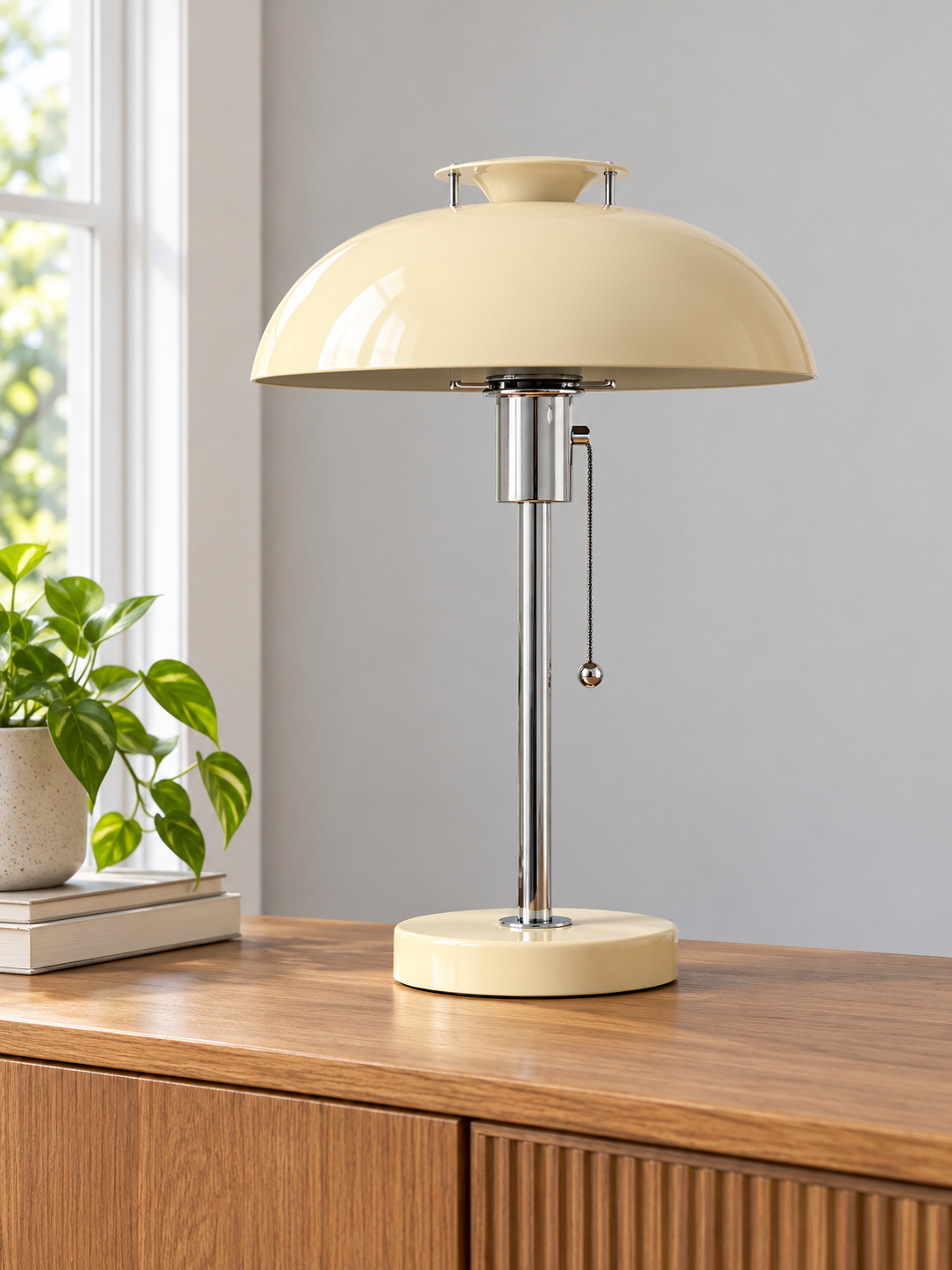 Colorful Dome Table Lamp with Chrome Stem — product view