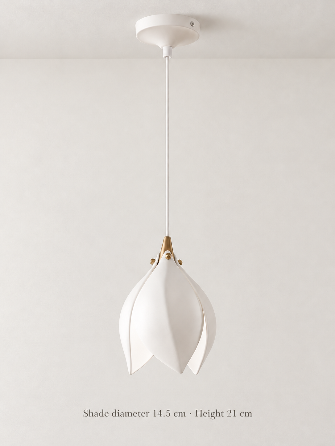 Ceramic Magnolia Bud Pendant Light — product view