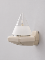 Ceramic Cone Glass Wall Sconce – Cream – Clear Glass – Warm