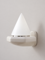 Ceramic Cone Glass Wall Sconce – White – White Glass – Warm