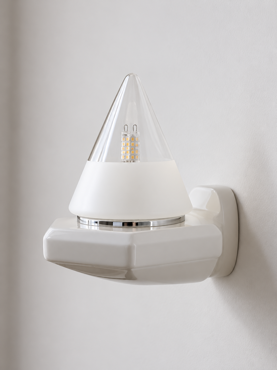 Ceramic Cone Glass Wall Sconce – detail view 5