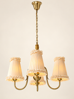 Wheat Scroll Fabric Chandelier - 4 lights · D60 × H49 cm