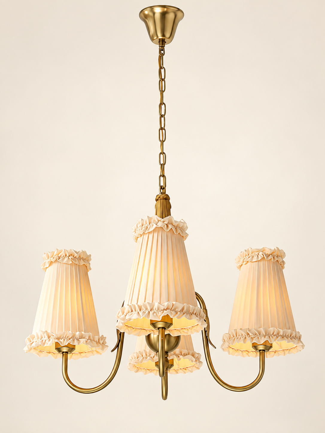 Wheat Scroll Fabric Chandelier - 4 lights · D60 × H49 cm