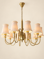 Wheat Scroll Fabric Chandelier - 10 lights · D100 × H58 cm