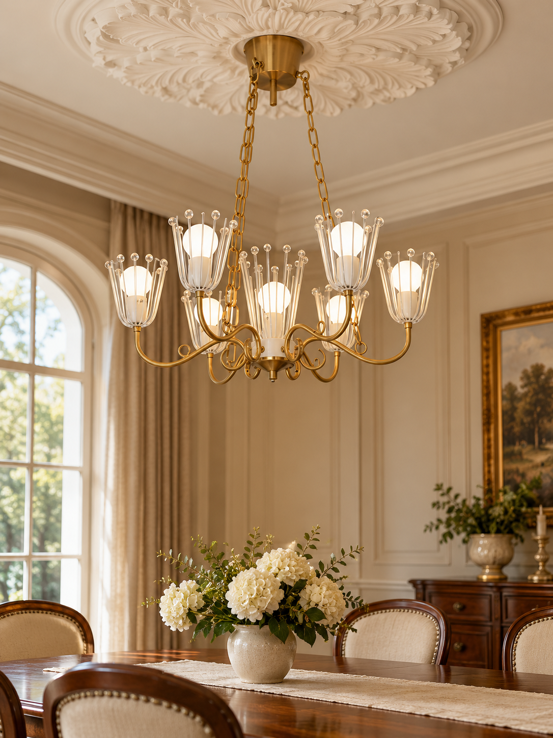 Acrylic Bouquet Seven-Light Chandelier - styled room