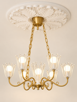 Acrylic Bouquet Seven-Light Chandelier - Copper-tone / White · 7 lights