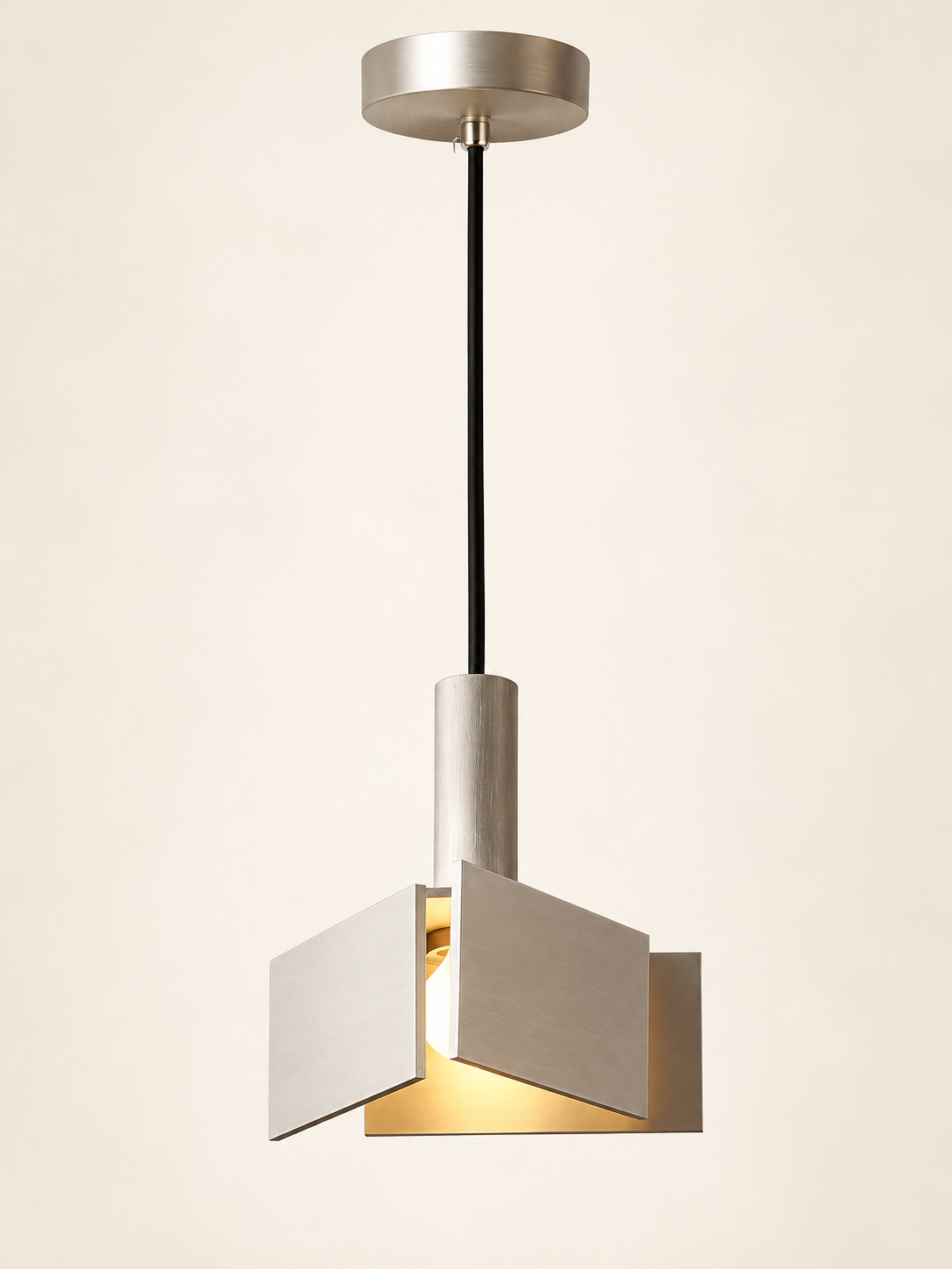 Folded Aluminum Mini Pendant Light - Milky white