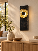 Sculpted Ripple Ring Wall Light - styled room