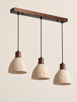 Travertine bell pendant light — dark linear3