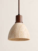 Travertine bell pendant light — dark standard
