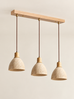 Travertine bell pendant light — natural linear3