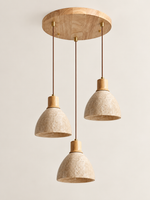 Travertine bell pendant light — natural round3