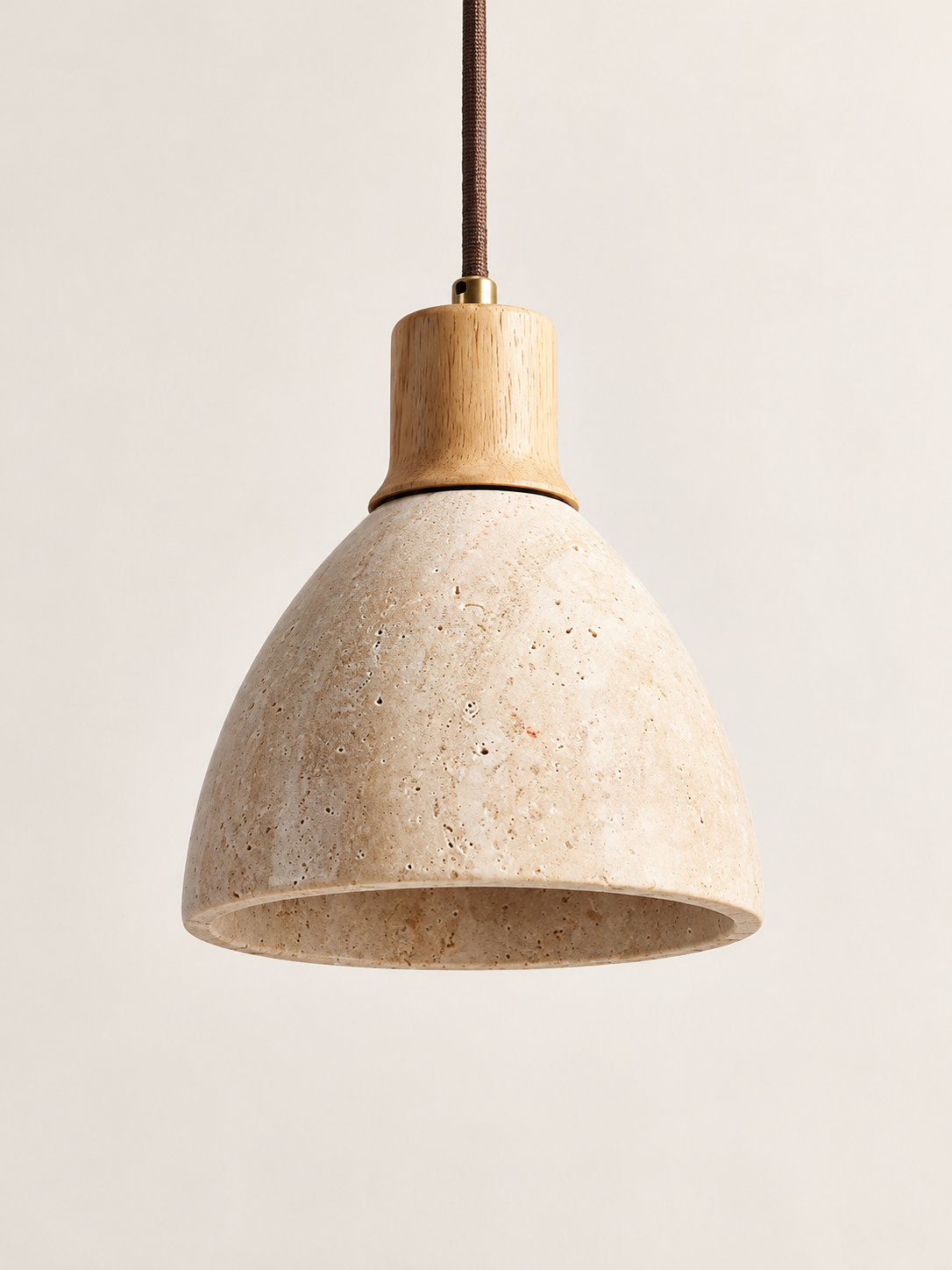 Travertine bell pendant light — natural standard