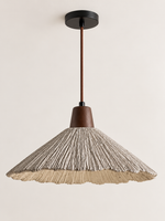 Scalloped microcement pendant — dark small