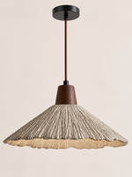 Scalloped microcement pendant — dark large