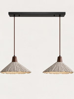 Scalloped microcement pendant — dark two
