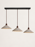 Scalloped microcement pendant — dark three