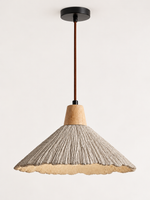 Scalloped microcement pendant — natural small