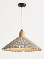 Scalloped microcement pendant — natural large