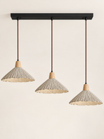 Scalloped microcement pendant — natural three