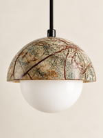 Green marble and opal glass pendant — wired hero v1