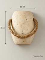 Rope-loop travertine wall sconce - dimensions