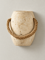 Rope-loop travertine wall sconce - sku