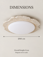 Natural-edge travertine ceiling light — dimension 44