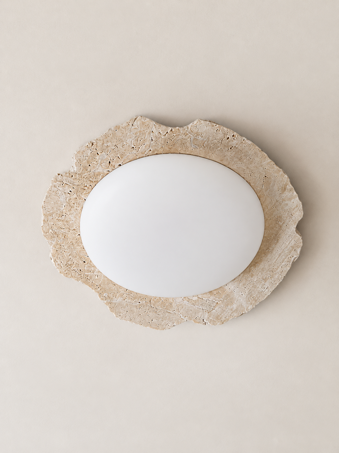 Natural-edge travertine ceiling light — hero 44