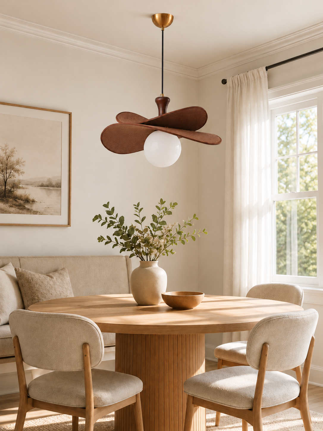 Petals Pendant Light / Chandelier in a refined home interior, portrait 3:4