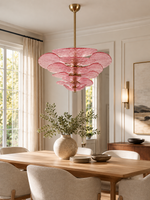 Petals Glass Chandelier in a refined home interior, portrait 3:4