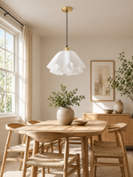 Petal-Shaped Pendant Light in a refined home interior, portrait 3:4