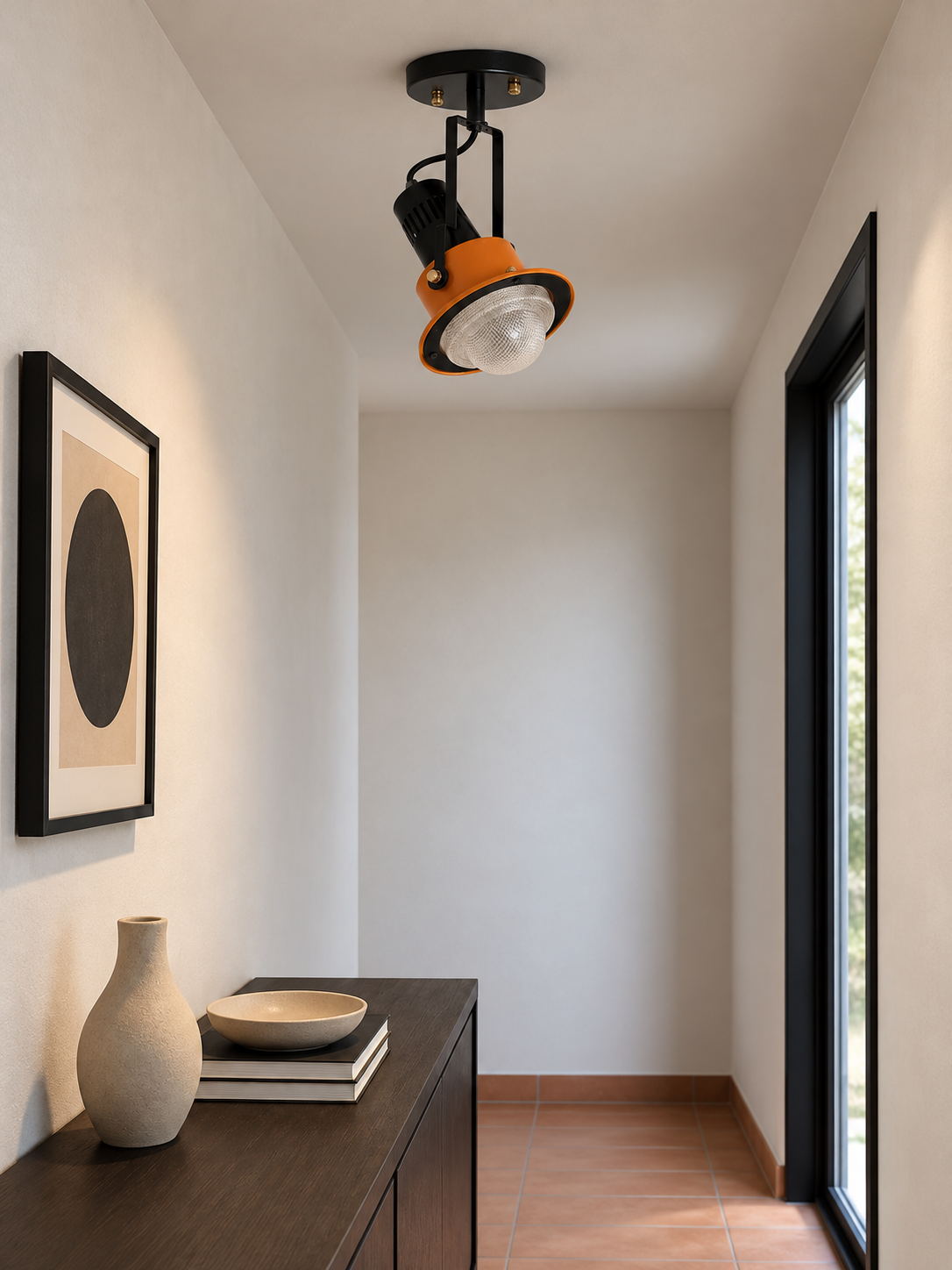 Orbit Ember Spotlight in a realistic interior scene, 3:4 portrait