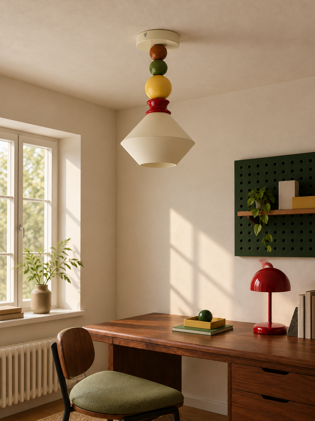 Color Orbit Light in a realistic interior scene, 3:4 portrait