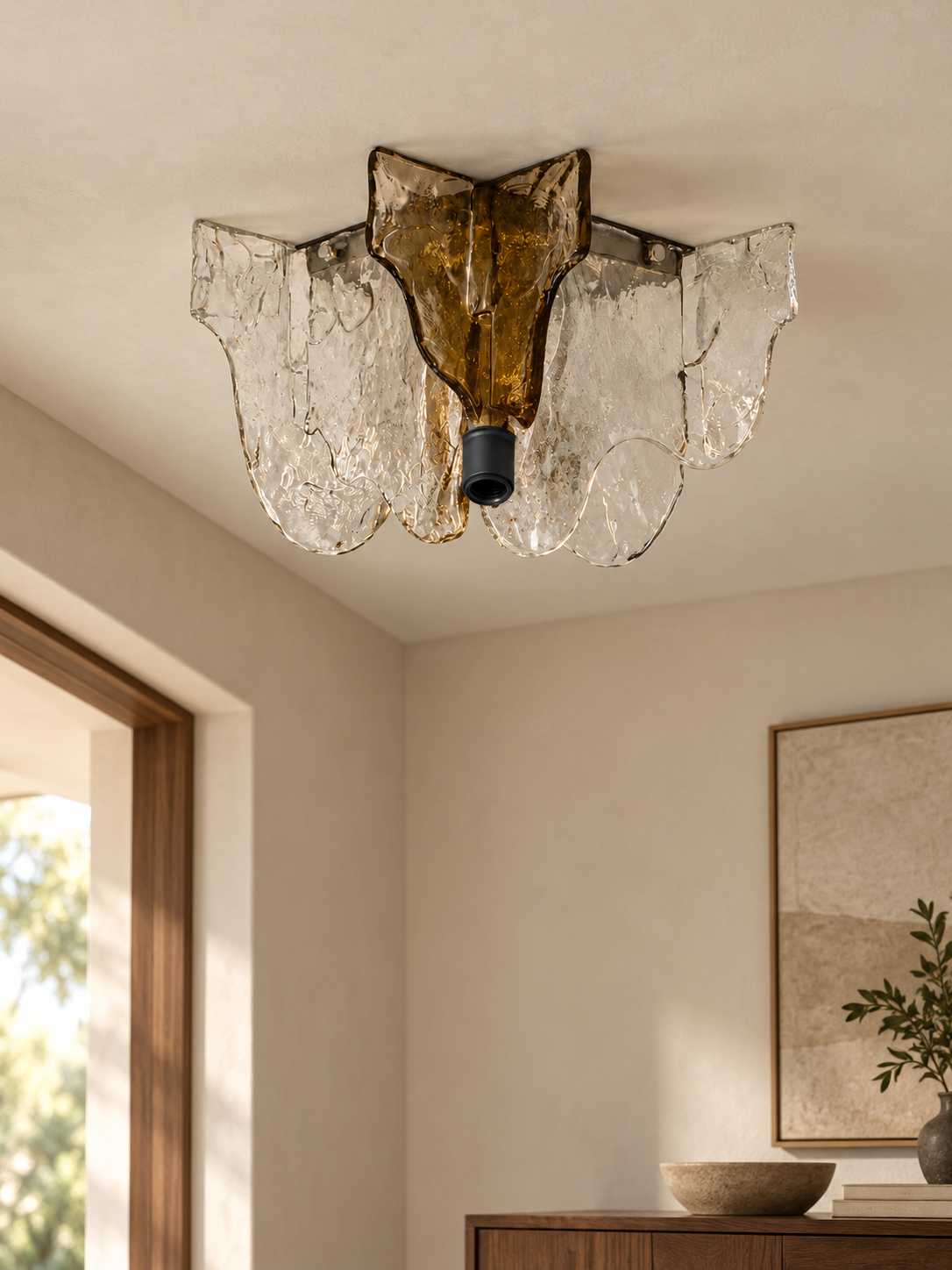Tidal Petal Ceiling Light in a realistic interior scene, 3:4 portrait