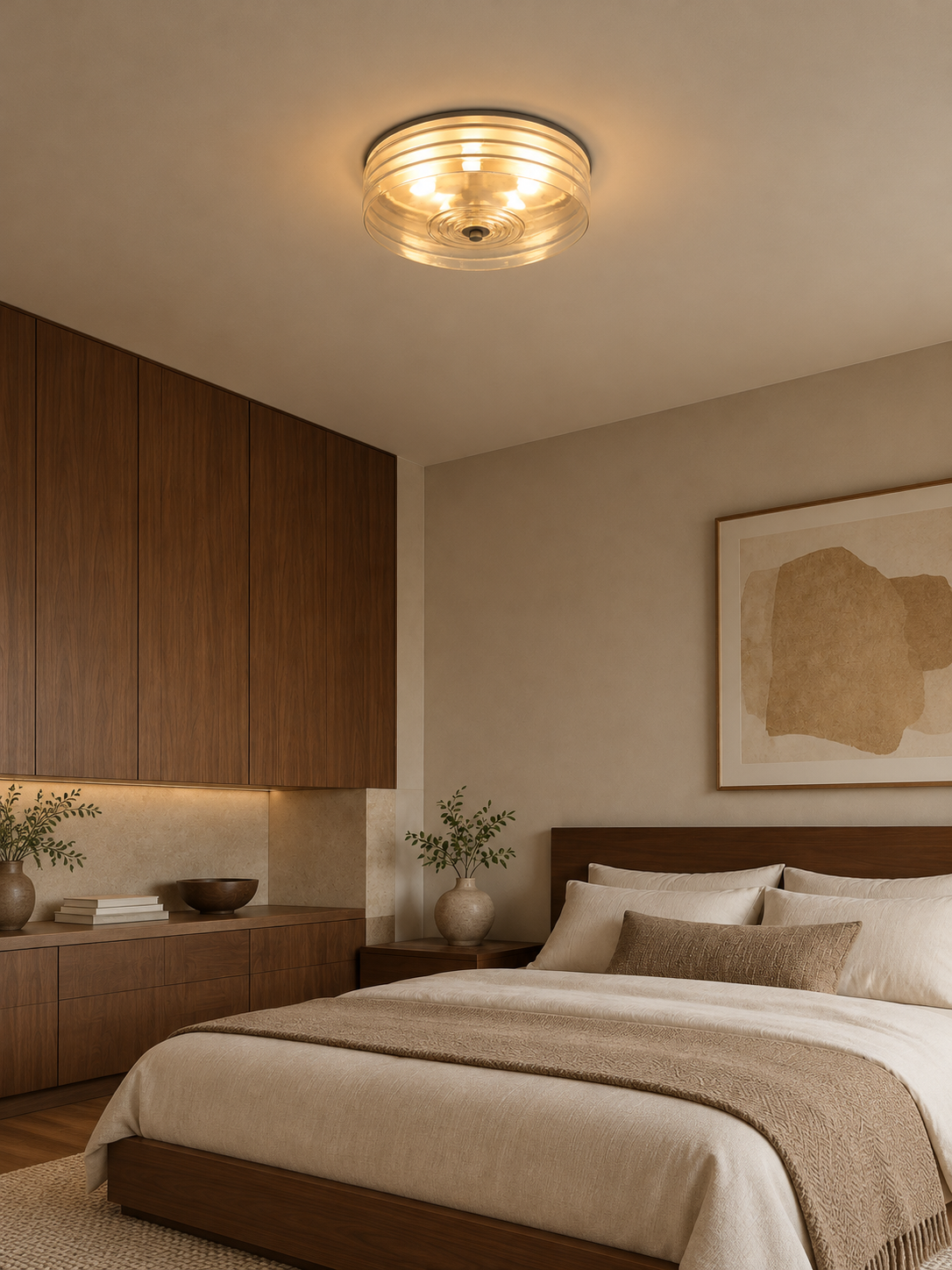 Rill Halo Flush Mount in a refined home interior, portrait scene