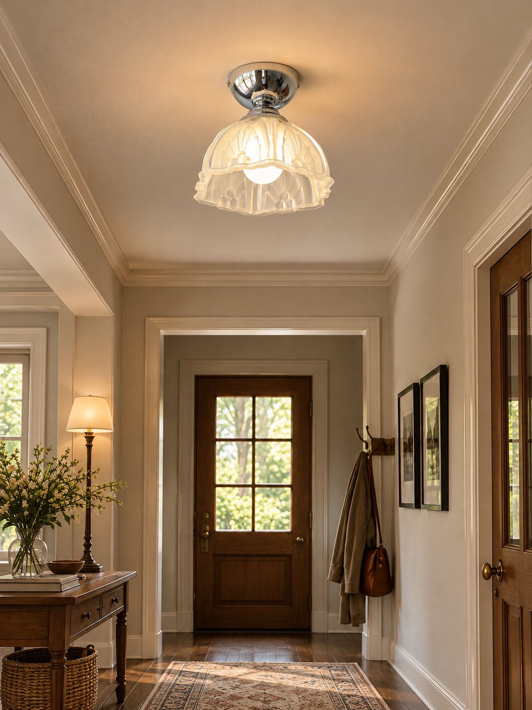 Luma Petal Flush Mount in a refined home interior, portrait scene