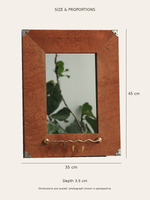 Wood jewelry mirror — size 35x45