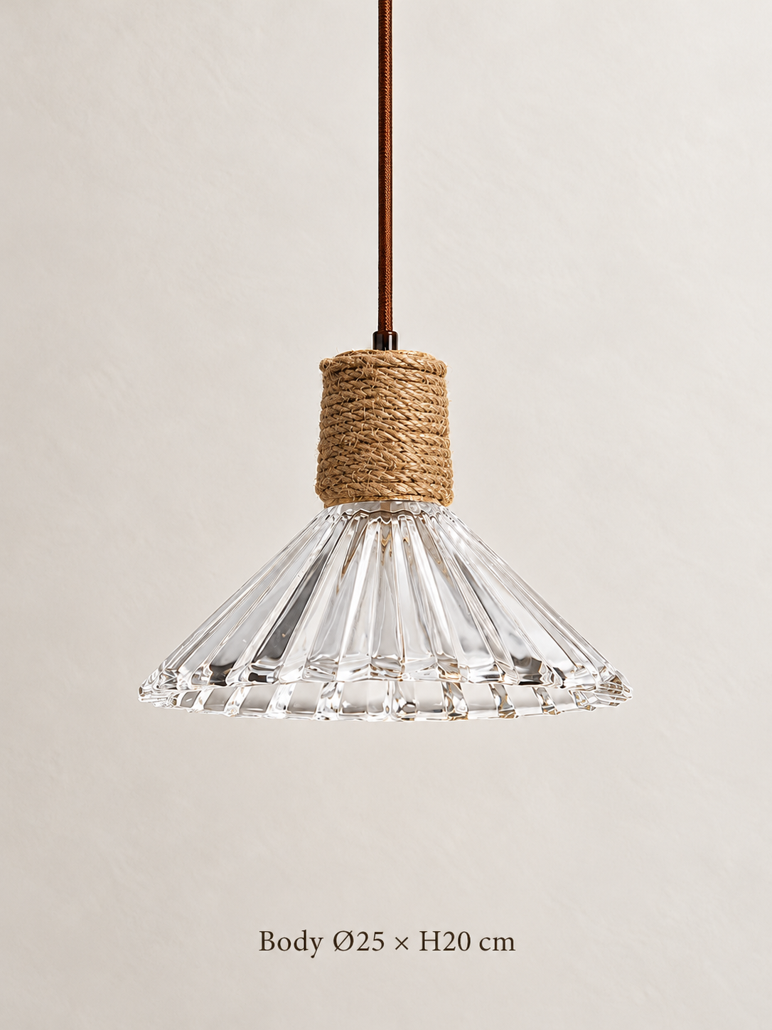 Textured Glass and Rope Pendant Light — product detail and styling