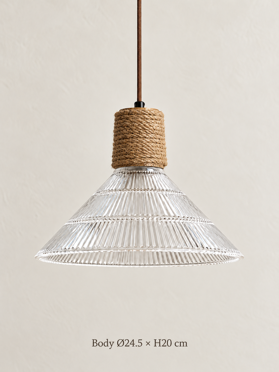 Textured Glass and Rope Pendant Light — product detail and styling