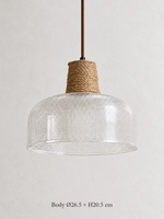 Textured Glass and Rope Pendant Light — product detail and styling